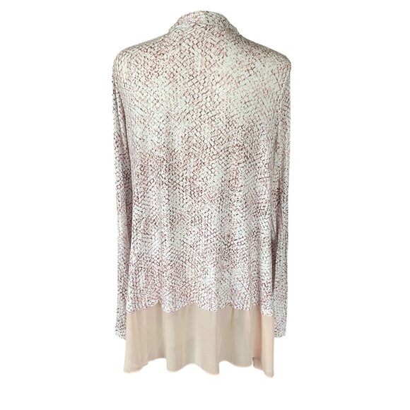 LOGO by Lori Goldstein pink purple long sleeve open stretchy cardigan women's M - Picture 3 of 9